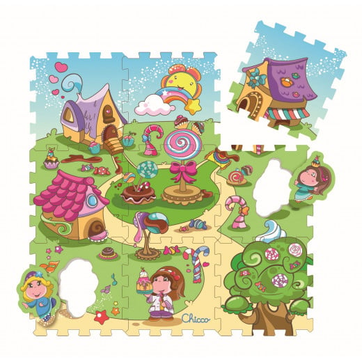 Chicco - Soft Puzzle Mat Candy (9 Pieces)