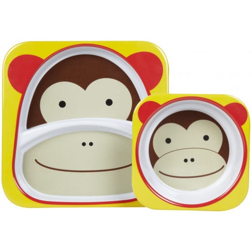 Skip Hop Zoo Melamine Plate and Bowl Set - Monkey