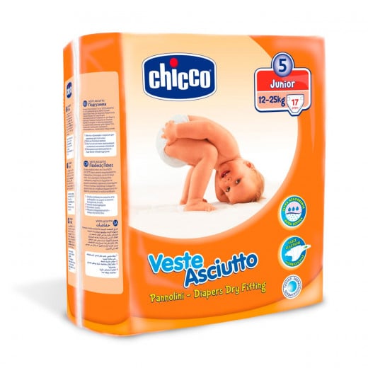 Chicco Diapers Size 5 Junior 12-25 KG 17 Pieces