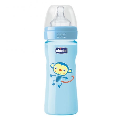 Chicco - Well-Being Bottle 330ml - Silicone (Monkey)
