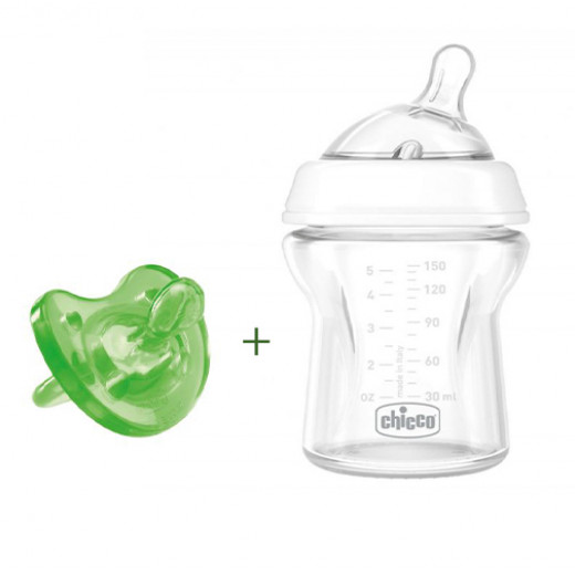 Chicco Natural Feeling bottle & Physio Soft Soother Silicone Offer - زهري