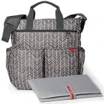 Skip Hop Duo Signature Carry All Travel Diaper Bag Tote with Multipockets, One Size, Grey Feather