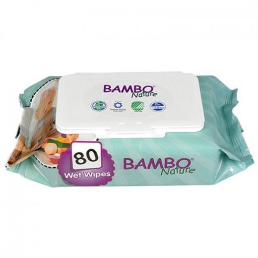 3x Bambo Nature Size 2 (3-6Kg), 30 Count + 3x Bambo Nature Wet Wipes 80 count