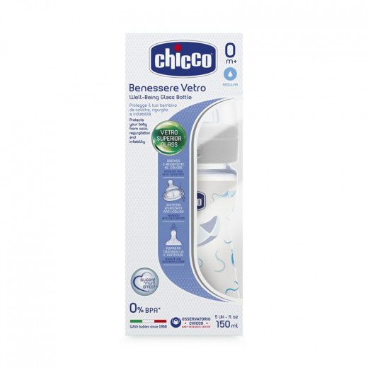 Chicco - Baby Bottle Well Being Glass (150 ml)