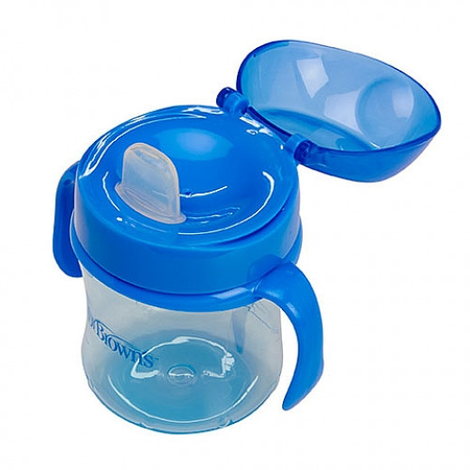 Dr Brown's Soft-Spout Transition Cup With Handles - Blue (6m+) ,180 Ml
