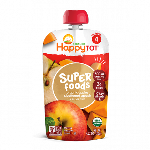 Happy Tot Organic Apples & Butternut Squash + Super Chia