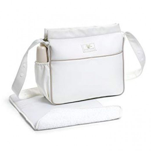 Small Changing Bag + Changing Mat Leatherette Beige