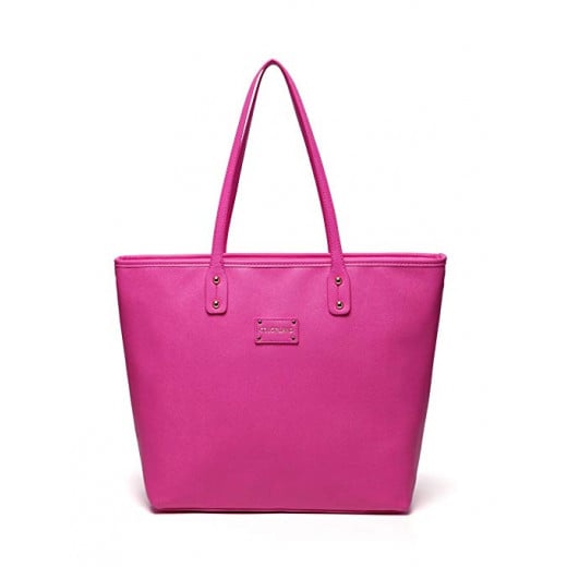 Colorland Ariana Faux Leather Tote Baby Diaper Bag Shoulder Fashion Bag (Pink)