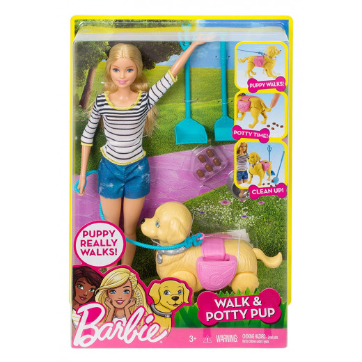 Barbie "Walk and Potty Pup" Doll