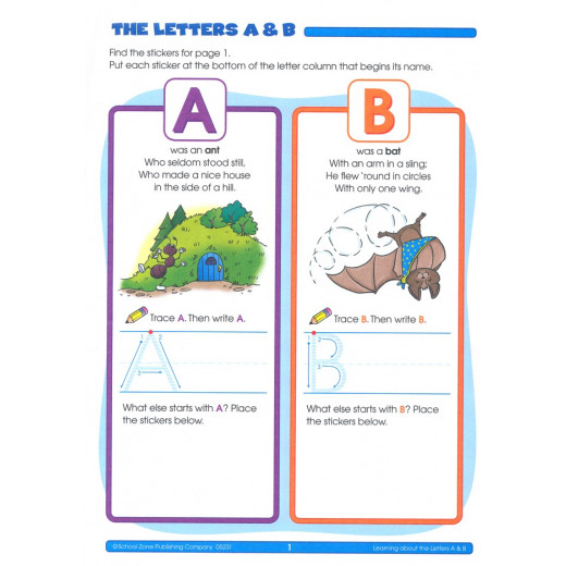 School Zone - Alphabet Stickers Workbook