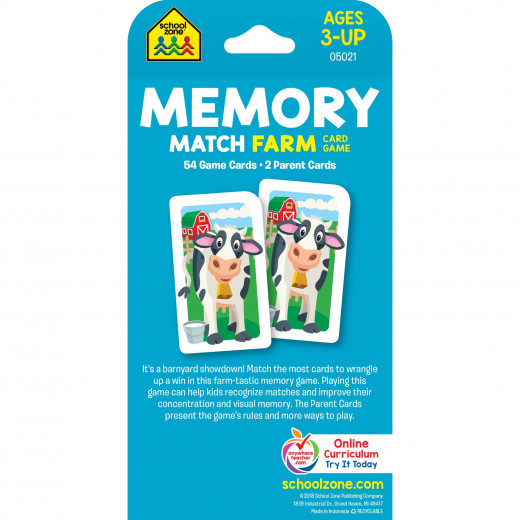 School Zone - Memory Match Farm Card Game