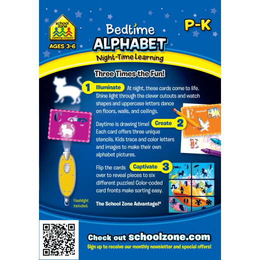 School Zone Bedtime Alphabet Night-Time Learning, Interactive Flash Cards