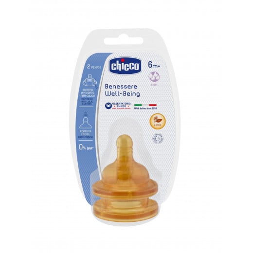 Chicco Rubber Latex Teat Food Flow +6 months