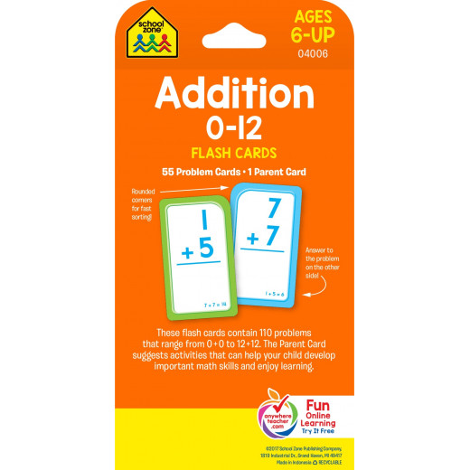 School Zone - Addition 0-12 Flash Cards