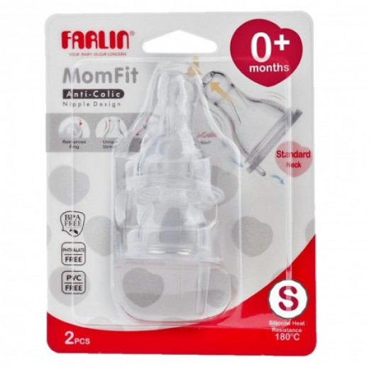 Farlin - Stretchy Anti-Colic Nipple 2 pieces 0+ Size Small