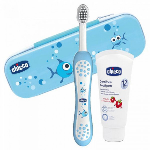 Chicco Oral Set Light Without Fluoride, Blue