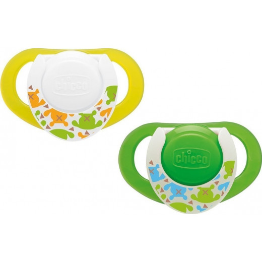 Chicco - Physioring Soother Silicone 4M+ 2 Pcs Glowing