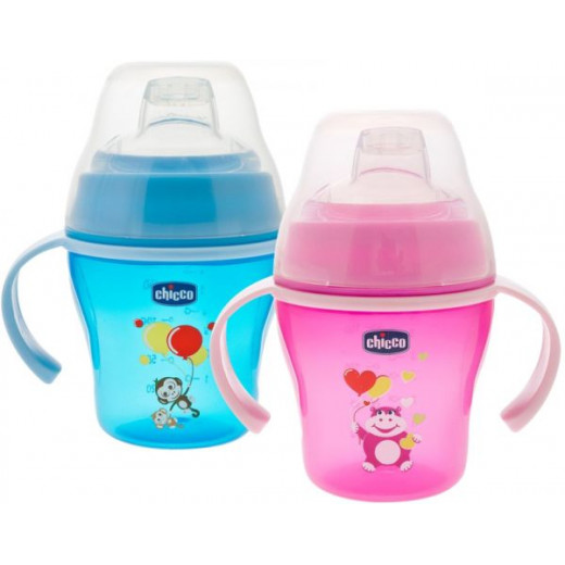 Chicco Soft Cup , Pink or Blue, (6M+) - Blue