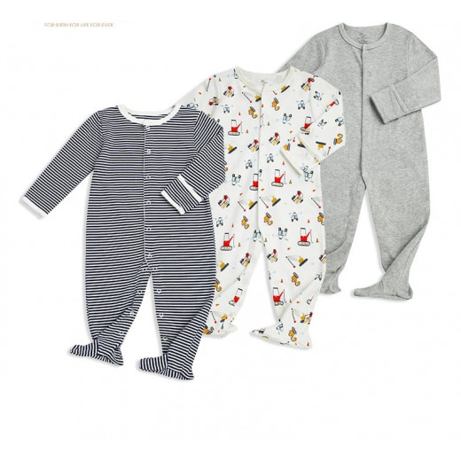 Colorland - (1) Baby Romper 3 Pieces In One Pack - 0-3 Months