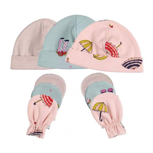Colorland = (5) Baby Hat & Gloves 3 Pieces In One Pack