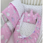 Anett Newborn Baby Bedding Set, ِAirships, Pink