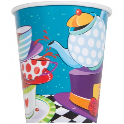 Amscan 9oz Paper Alice in Wonderland Tea Party Cups, 8 Cups
