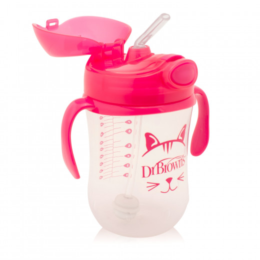 Dr. Brown's Baby's First Straw Cup w/ Handles, 270 ml, Pink