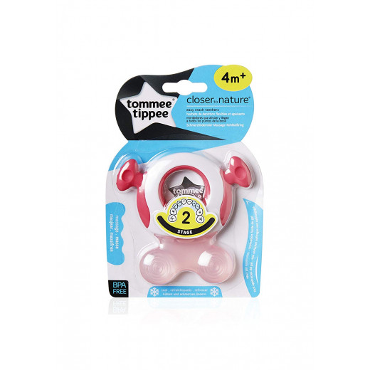 Tommee Tippee Closer To Nature Teether (Stage 2) +4 months, Pink