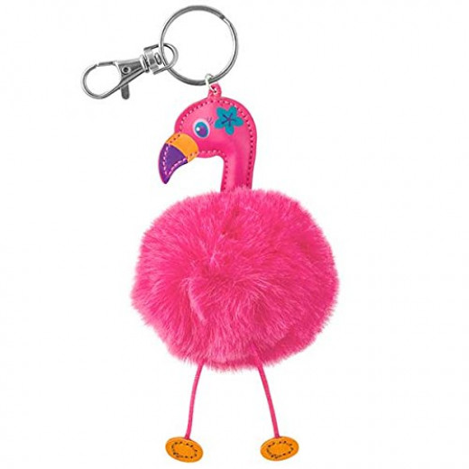 Stephen Joseph Pom Pom Critter Key Chains Flamingo