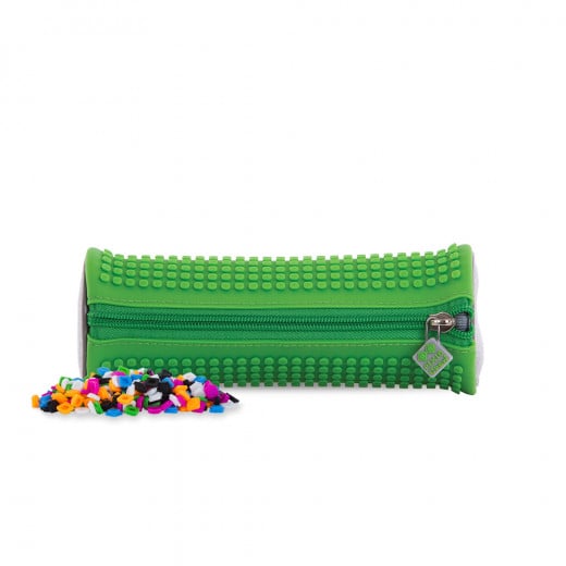 Pixie Crew Rounded Pencil Case, Green/Grey