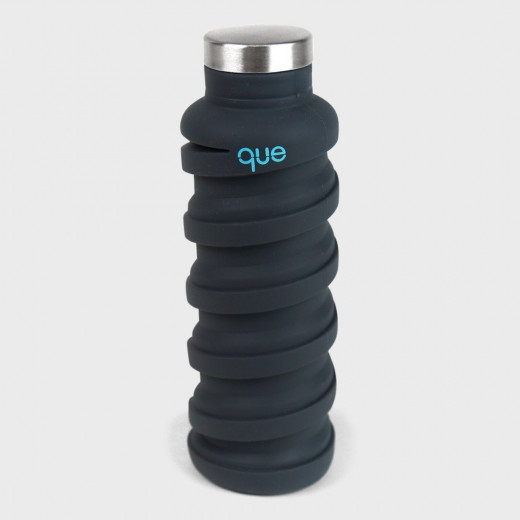 Que Collapsible Water Bottle, Metallic Charcoal, 355 ml