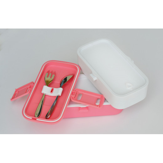 Look Back Lunch Box for Kids Adults, 2 layers, Leak Proof, FDA Approved, Pink