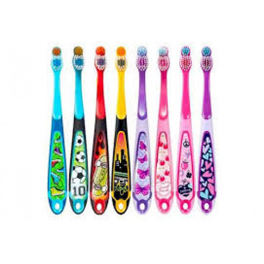 Jordan Children's Toothbrush Jordan Step 3 (6-9 years) Soft Brush with a Cap for Travel - باللون الاحمر