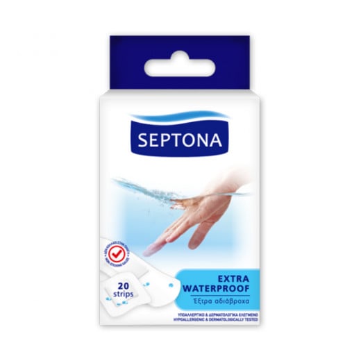 Septona Extra Waterproof Plasters, 20 Pieces