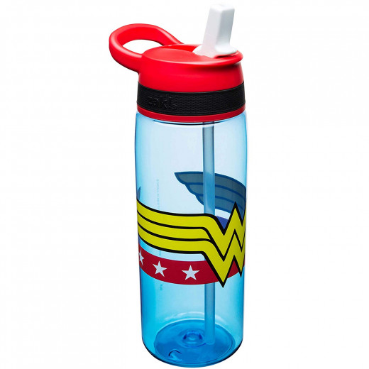 Zak Designs DC Comics Water Bottles, Tritan Straw, Wonder Woman