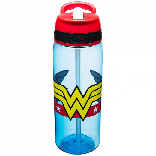 Zak Designs DC Comics Water Bottles, Tritan Straw, Wonder Woman