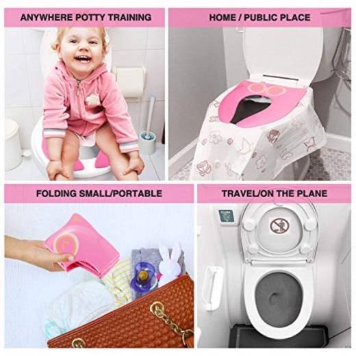 Gimars Upgrade Folding Large Non Slip Silicone Pads Travel Portable Reusable Toilet Potty Training Seat Covers Liners with Carry Bag for Babies, Toddlers and Kids