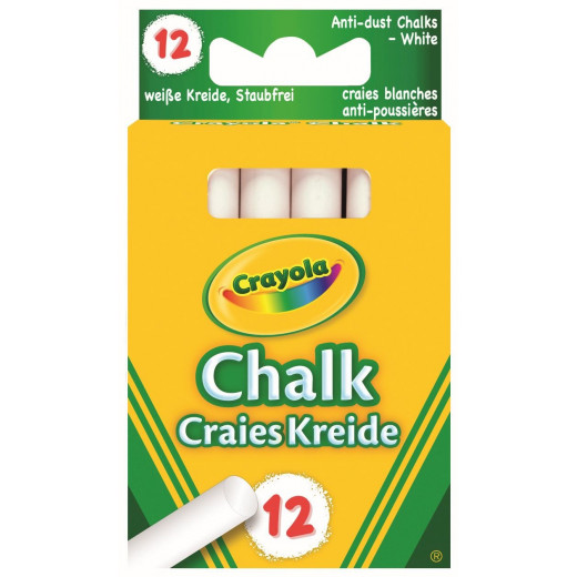 12 Crayola Anti Dust White Chalk