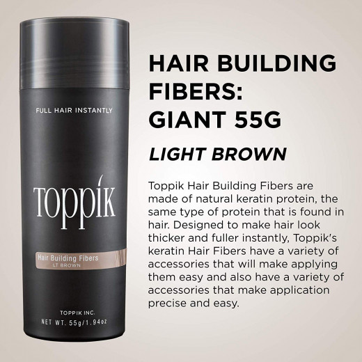 Toppik Hair Building Fibers, Light Brown, 55 g