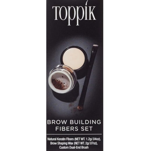 Toppik Brow Building Fiber Set, Dark Brown, 1 Each