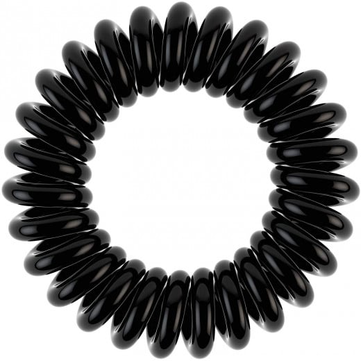 حلقة الشعر ذات القبضة القوية على شكل حلزوني ، أسود ، 3 روابط شعر لكل عبوة من من انفيزبوبل