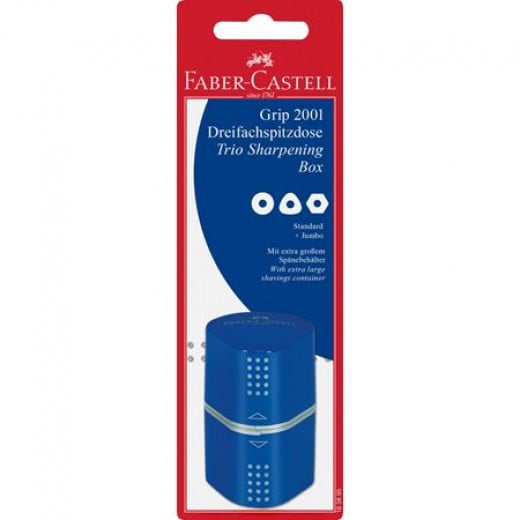 Faber-Castell GRIP Trio Pencil Sharpener, Blue