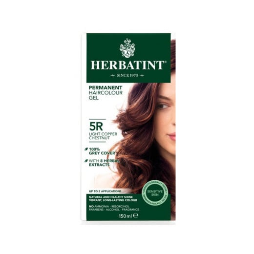 Herbatint 5R Light Copper Chestnut Permanent Herbal Hair Colour Gel 150 ml