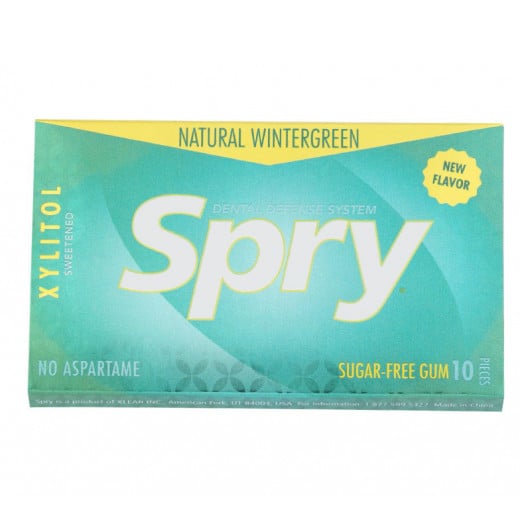 Spry Natural Wintergeen Xylitol Gum, 10 pieces