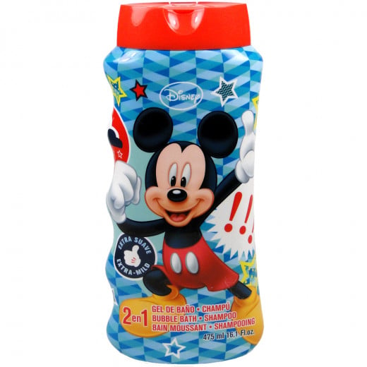 Disney Mickey Mouse 2 in 1 Shampoo and Bubble Bath, 475 ml