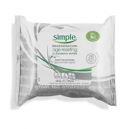 Simple Regeneration Age Resisting Cleansing Wipes 25 Pieces