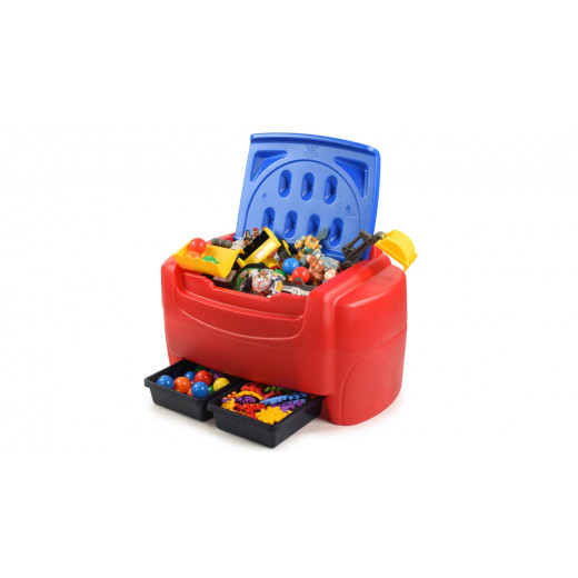 Little Tikes Sort 'n Store Toy Storage Chest, Red and Blue