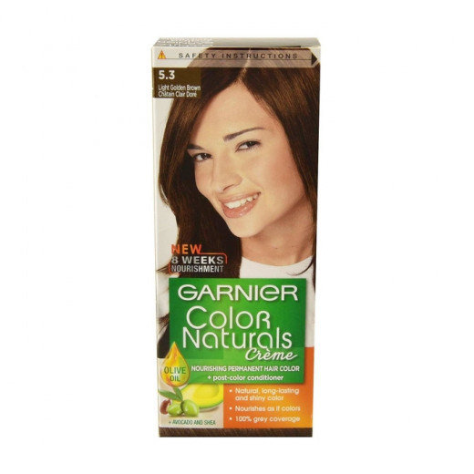 Garnier Color Naturals Nourishing Cream Hair Dye, 5.3 Light Golden Brown