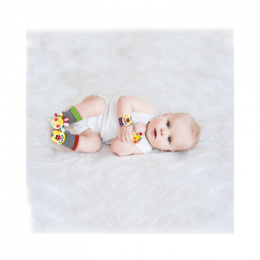 Babyjem Wrist Rattle & Baby Socks Sun & Cat
