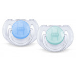 Philips Avent Transparent Classic pacifier 6-18 m, Blue&Green